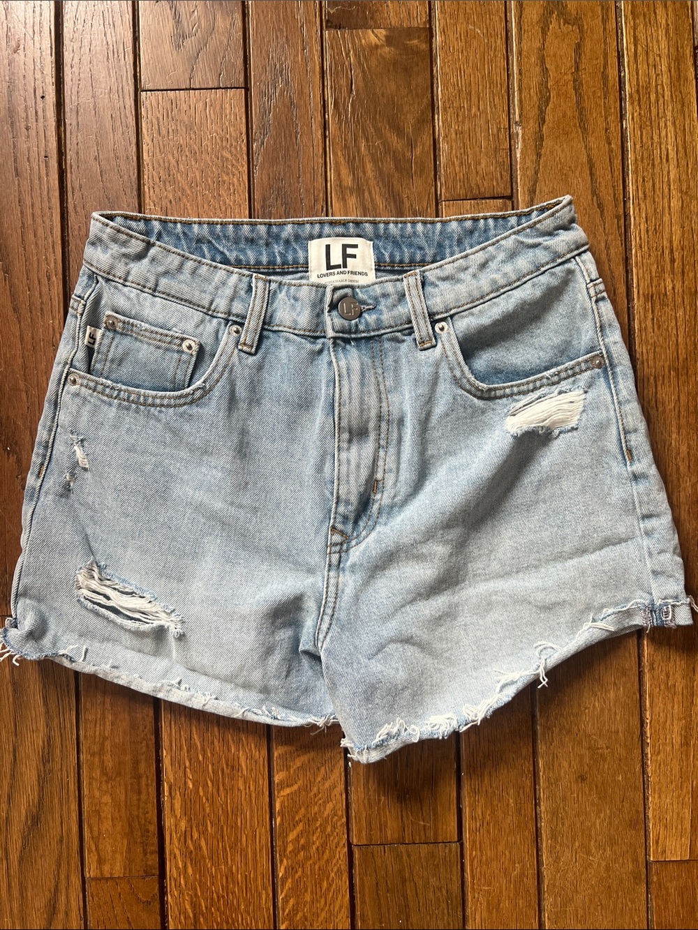 Lovers & Friends Sustainable Denim Shorts Jamie Size 27 Like New NWOT